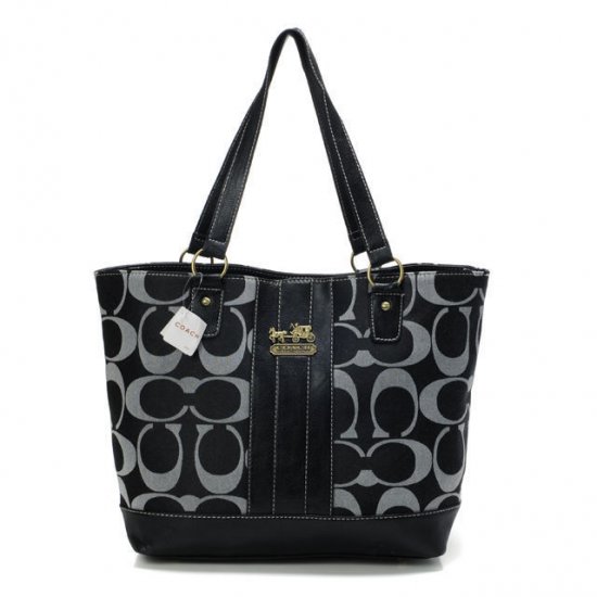 Coach Legacy Logo In Monogram Medium Black Totes BPT | Women